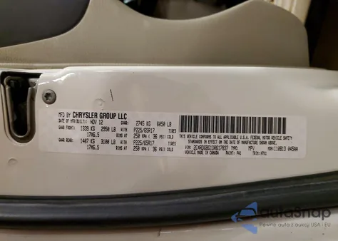 2013 Dodge Grand Caravan Se z USA, uszkodzony, nr VIN 2C4RDGBG1DR617837